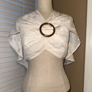 Paco Rabanne cream cape top